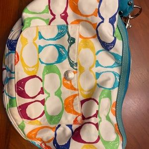 Coach pocket book multi color purse